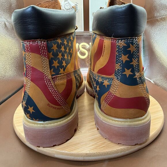 Timberland 6" Boot Supreme Stars & Stripes Wheat Men’s Sz 13 - Picture 7 of 12